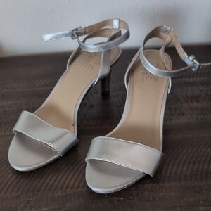 Naturalizer Silver Ankle Strap Heels